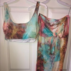 2 Piece Tie Dye Skirt Set